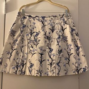 CeCe blue floral printed mini skirt